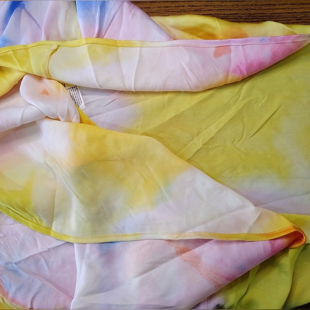 Diane Von Furstenberg intimate sleep dress Plus size XXL, tie dye print satin. - Picture 13 of 15